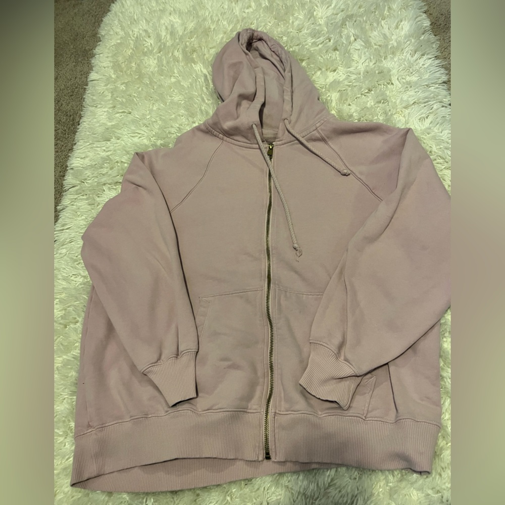 Pink oversized zip up jacket